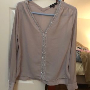 Embellished lavender long sleeve shirt honey punch